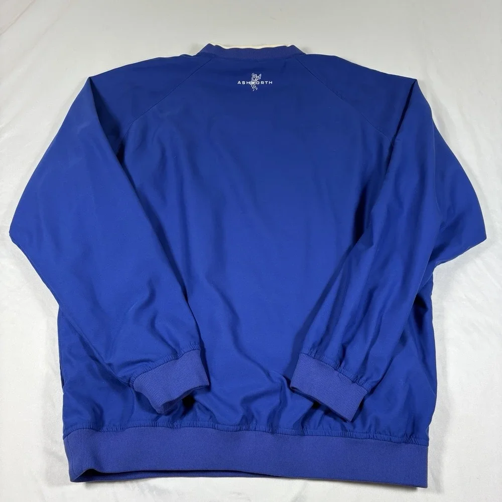 Ashworth‎ Weather Systems Men's Large Vintage Blue Pullover Golf Windbreaker Y2K